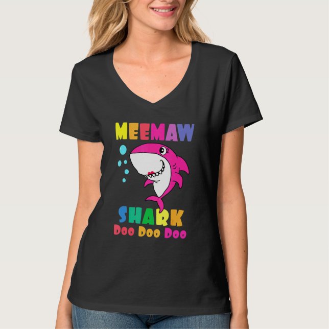 Camiseta Meemaw Shark Día de la Madre Para La Madre De Las  (Anverso)