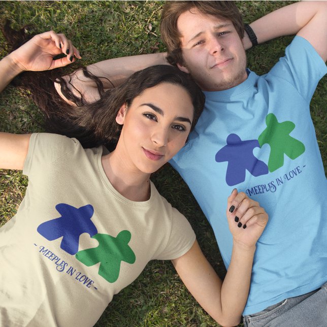 Camiseta Meeples in Love, Blue & Green Womens Shirt (Subido por el creador)