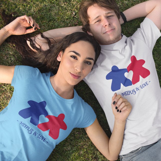 Camiseta Meeples in Love, Blue & Red Mens Shirt (Subido por el creador)
