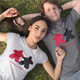Camiseta Meeples in Love, Red & Black Womens Shirt
