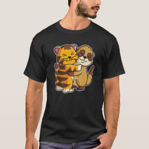 Camiseta Meerkat And Tiger Cute Animals For Women Animal Hu