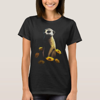 Camiseta Meerkat Artwork Animal Flowers Animal Meerkat