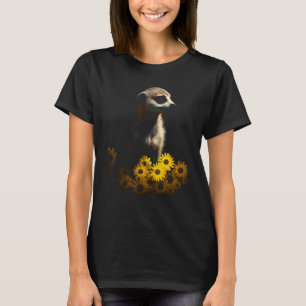 Camiseta Meerkat Artwork Flores de animales Meerkat