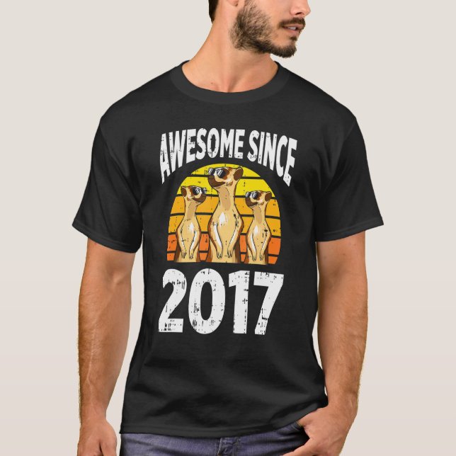 Camiseta Meerkat asombroso desde 2017 5º cumpleaños hace 5  (Anverso)