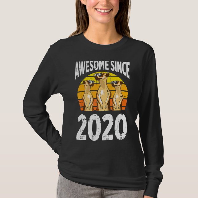 Camiseta Meerkat asombroso desde el 2020 segundo cumpleaños (Anverso)