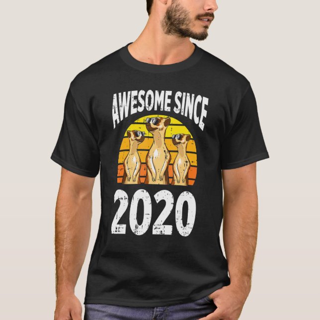 Camiseta Meerkat asombroso desde el 2020 segundo cumpleaños (Anverso)