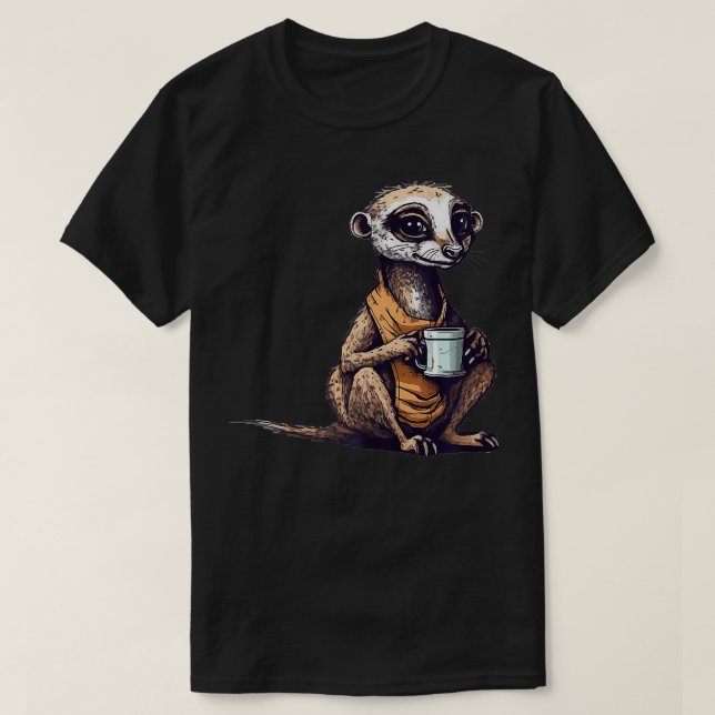 Camiseta Meerkat Bebe Café Gracioso Corte Animal Meerkat (Diseño del anverso)
