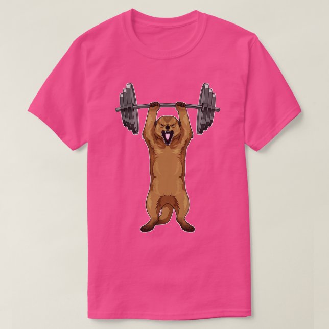 Camiseta Meerkat Bodybuilding Barbell (Diseño del anverso)