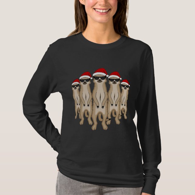 Camiseta Meerkat Christmas motif for men women and (Anverso)