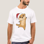 Camiseta Meerkat Christmas Snow Winter Animals<br><div class="desc">The meerkat with lights with fairy lights. Funny animals with gifts and snow to the holidays. Also funny for Christmas in July. Meerkat are sweet animals,  perfect for Christmas.</div>