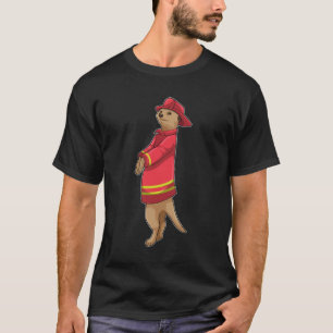 Camiseta Meerkat como bombero con casco