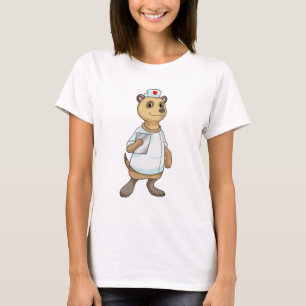 Camiseta Meerkat como enfermera con corazón