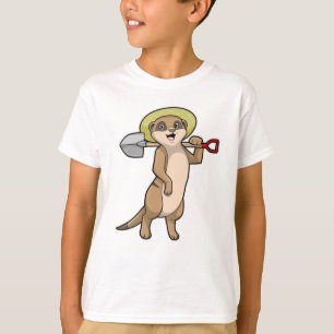 Camiseta Meerkat como granjero con pala