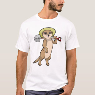 Camiseta Meerkat como granjero con pala