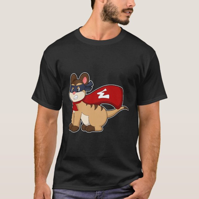 Camiseta Meerkat como héroe con máscara (Anverso)