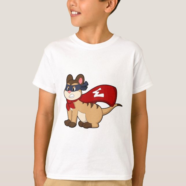 Camiseta Meerkat como héroe con máscara (Anverso)