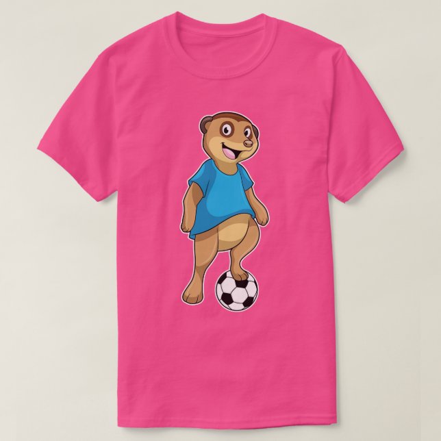 Camiseta Meerkat como jugador con fútbol (Diseño del anverso)