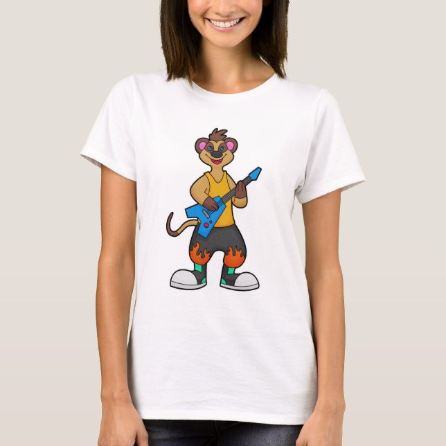 Camiseta Meerkat como músico con guitarra (Anverso)