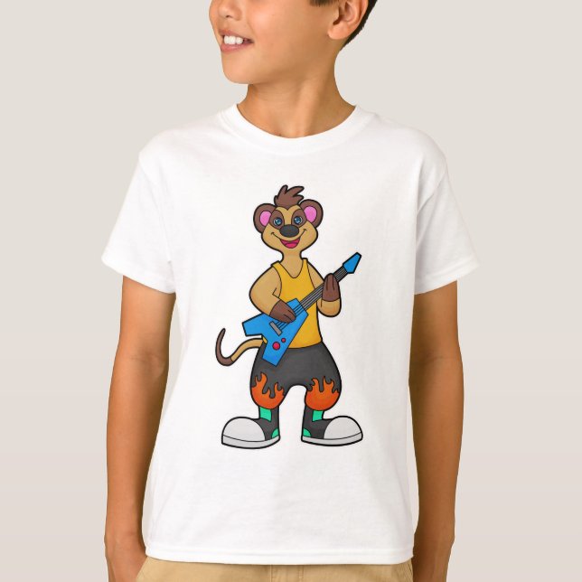 Camiseta Meerkat como músico con guitarra (Anverso)