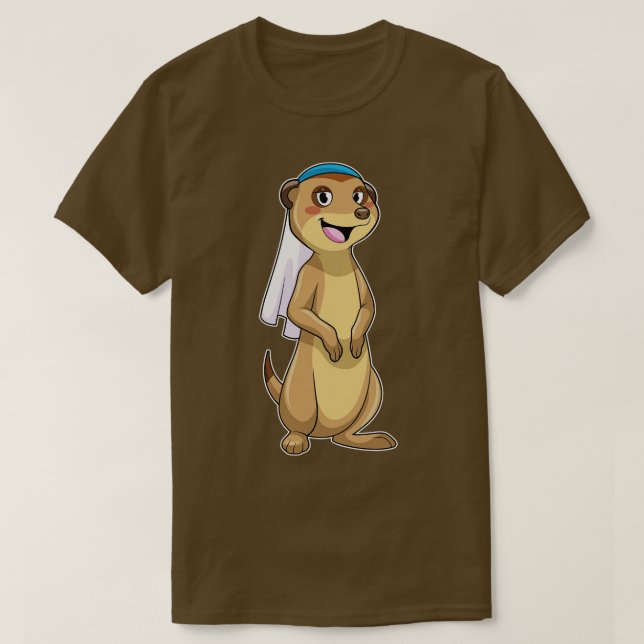 Camiseta Meerkat como novia con velo (Diseño del anverso)