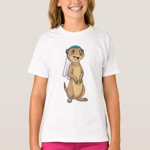 Camiseta Meerkat como novia con velo