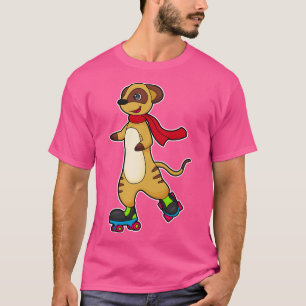 Camiseta Meerkat como patinador con patines