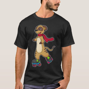 Camiseta Meerkat como patinador con patines