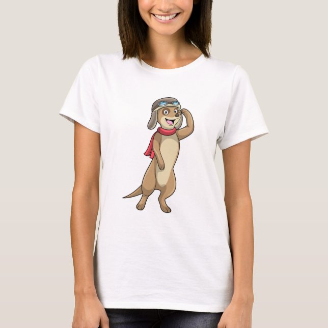 Camiseta Meerkat como piloto con gorra piloto (Anverso)