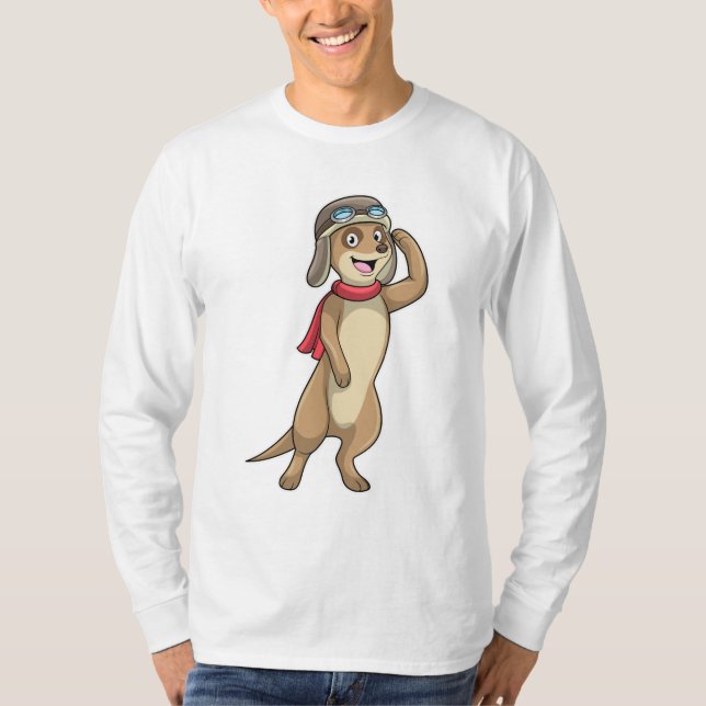 Camiseta Meerkat como piloto con gorra piloto (Anverso)