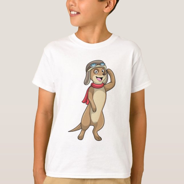 Camiseta Meerkat como piloto con gorra piloto (Anverso)