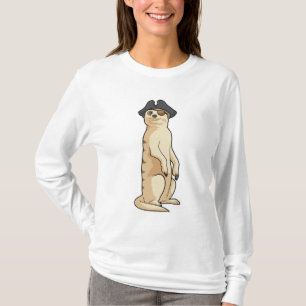 Camiseta Meerkat como pirata con gorra pirata