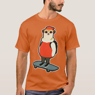 Camiseta Meerkat como Skater con Skateboard 2