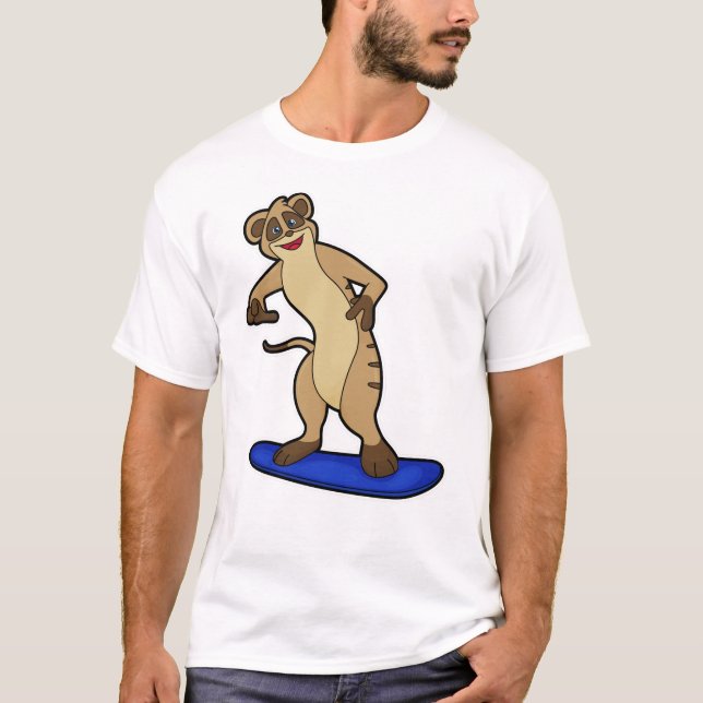 Camiseta Meerkat como snowboard (Anverso)