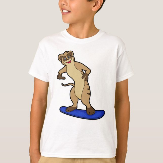 Camiseta Meerkat como snowboard (Anverso)