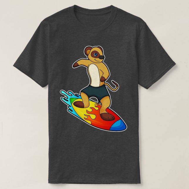 Camiseta Meerkat como surfista con Surfboard (Diseño del anverso)