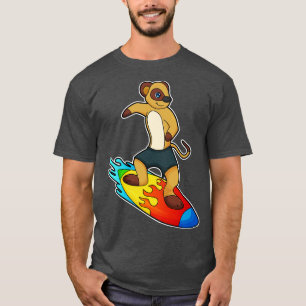Camiseta Meerkat como surfista con Surfboard