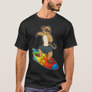 Camiseta Meerkat como surfista con Surfboard