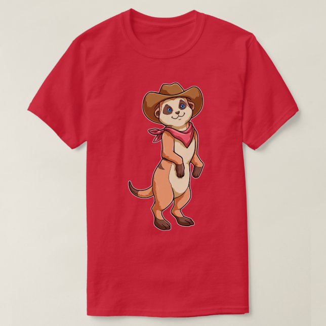 Camiseta Meerkat como vaquero con bufanda (Diseño del anverso)