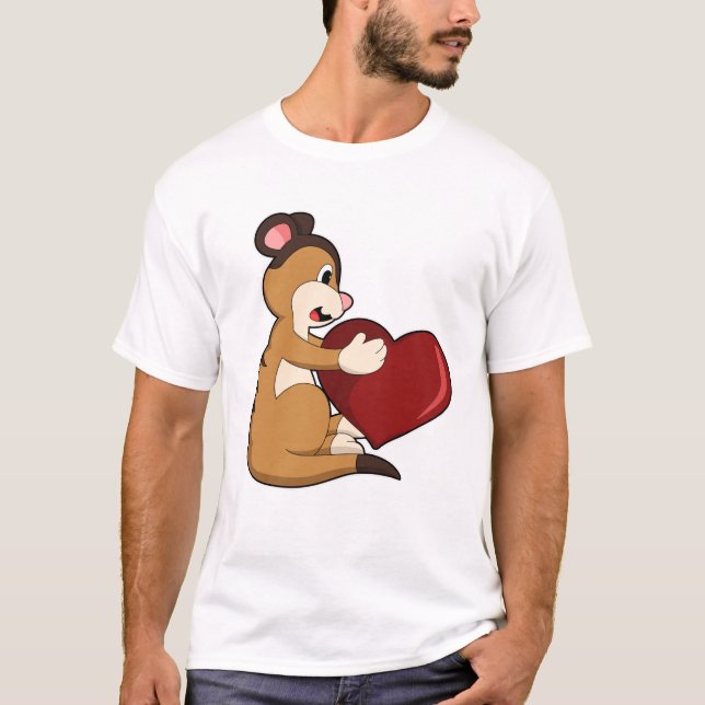 Camiseta Meerkat con corazón (Anverso)
