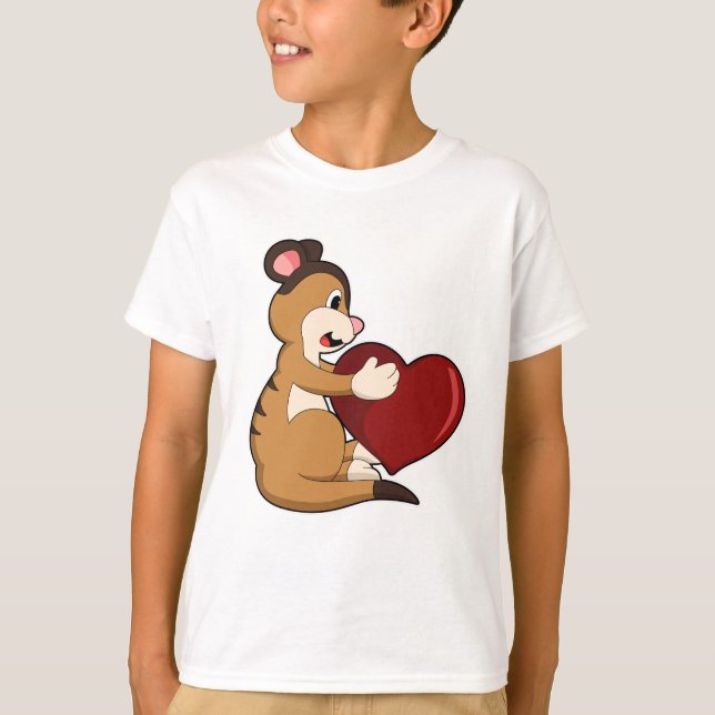 Camiseta Meerkat con corazón (Anverso)