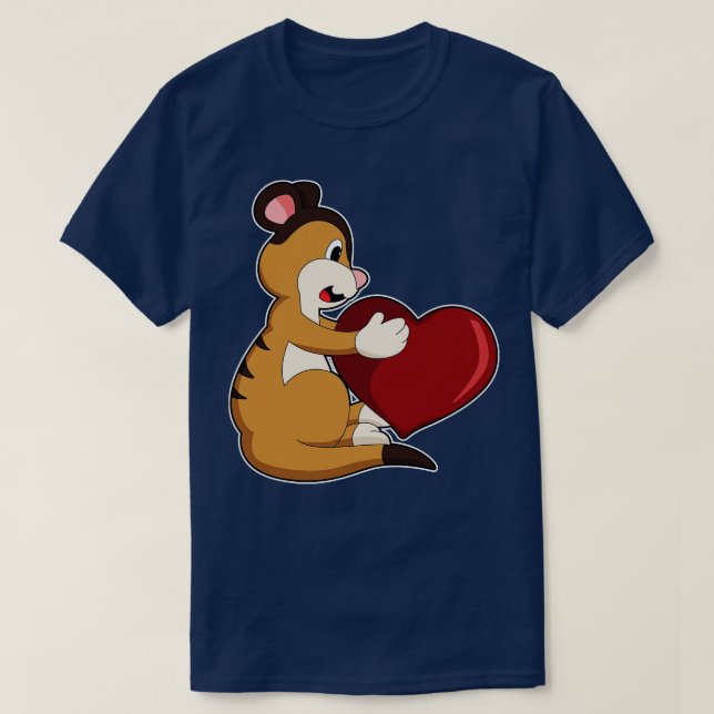 Camiseta Meerkat con corazón (Diseño del anverso)