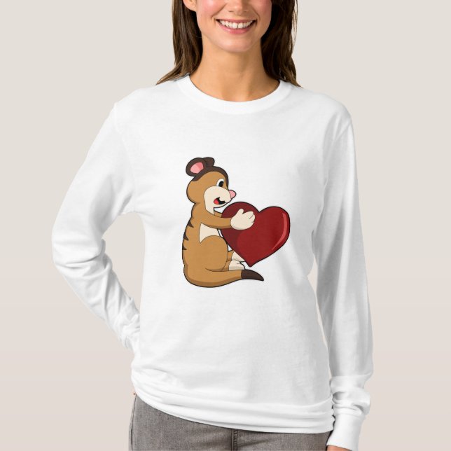 Camiseta Meerkat con corazón (Anverso)