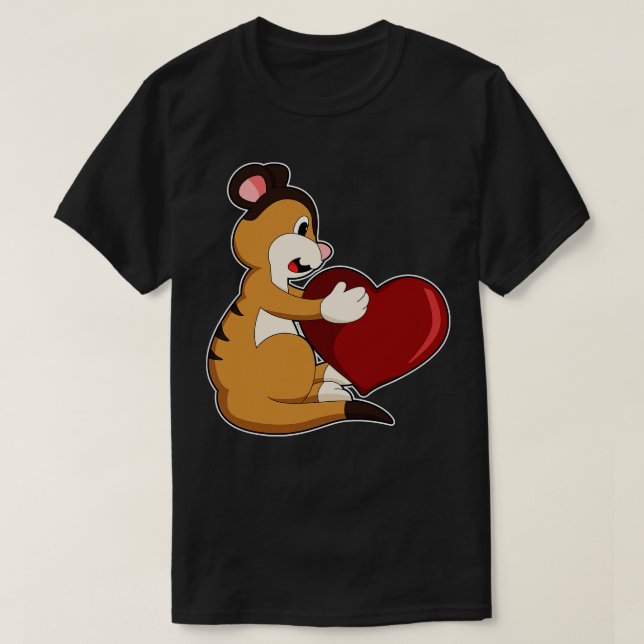 Camiseta Meerkat con corazón (Diseño del anverso)