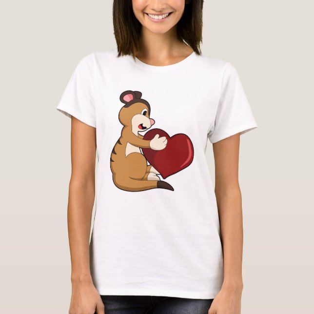 Camiseta Meerkat con corazón (Anverso)
