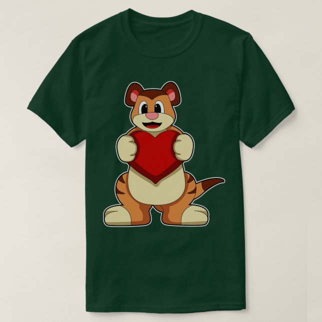 Camiseta Meerkat con corazón 1 (Diseño del anverso)