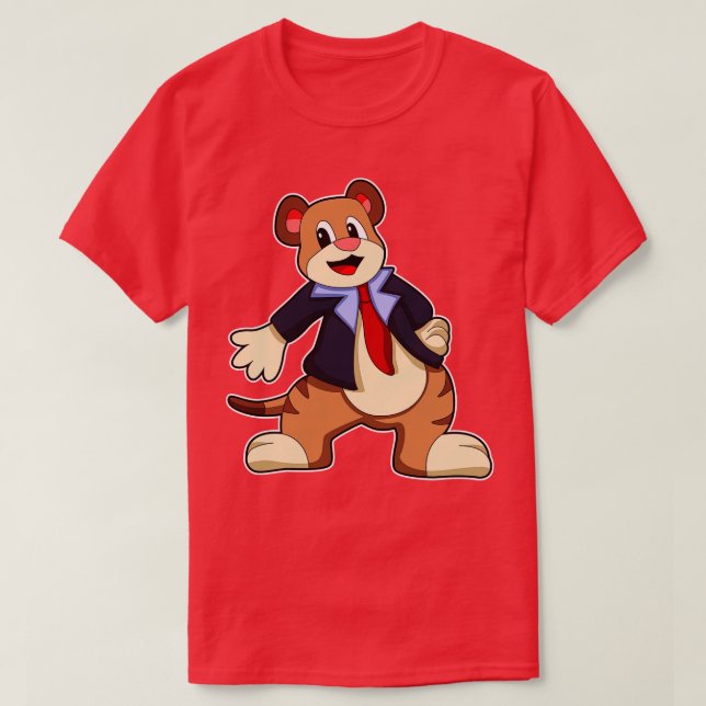 Camiseta Meerkat con corbata de ropa (Diseño del anverso)