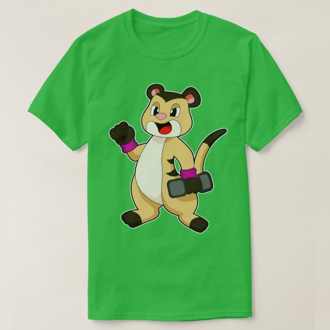 Camiseta Meerkat con Dumbbell (Diseño del anverso)