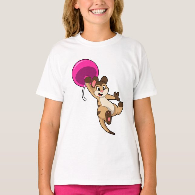 Camiseta Meerkat con globo (Anverso)
