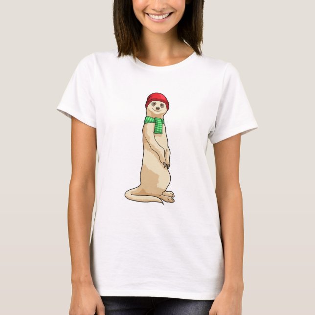 Camiseta Meerkat con Gorra y Scarf (Anverso)