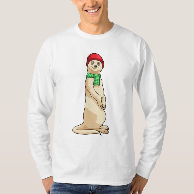 Camiseta Meerkat con Gorra y Scarf (Anverso)